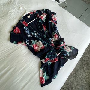 Floral Wrap Top NWT
